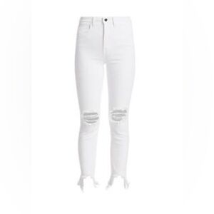 L'AGENCE High Line HighRise Distressed Stretch Skinny Jeans blanc dest , 26 (2-4
